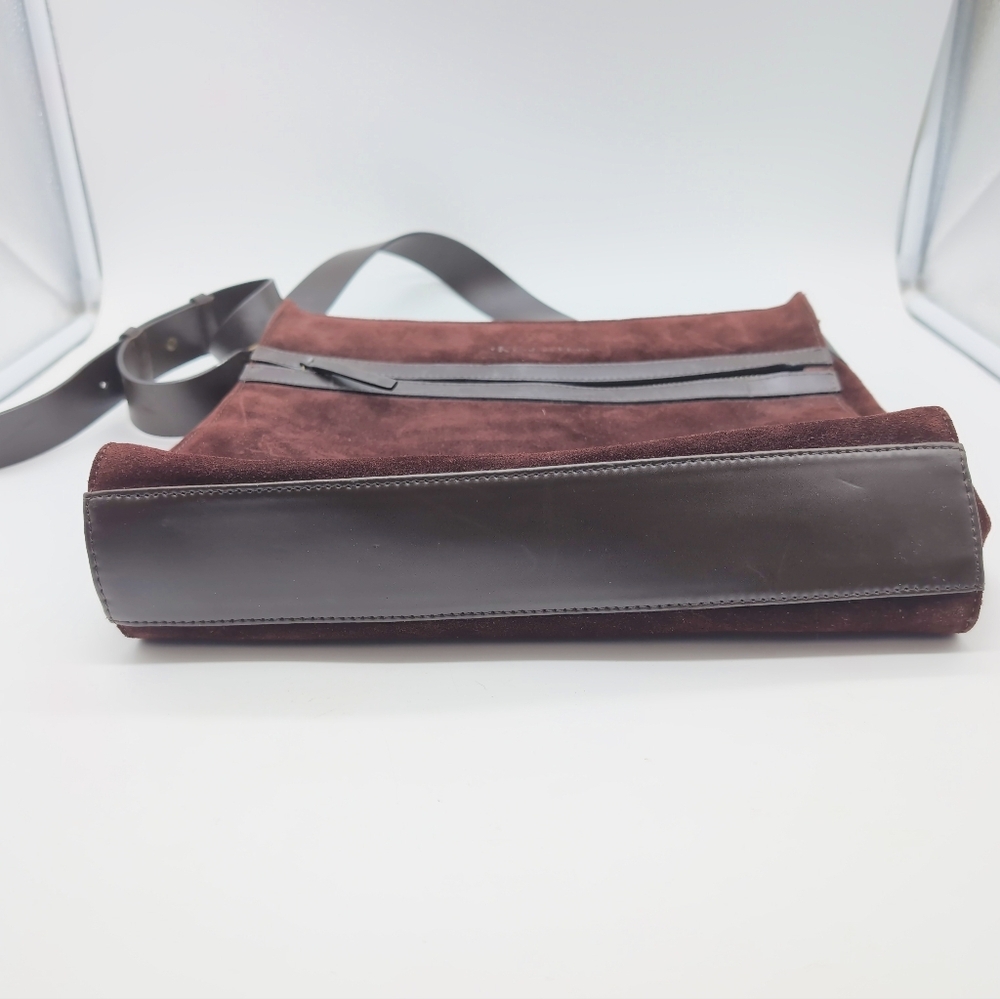Vintage CK Calvin Klein Brown Suede Crossbody Satchel Bag - Picture 5 of 10